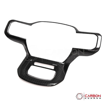 F150 2021-Up Steering Wheel Trim Hard Carbon Fiber Cover