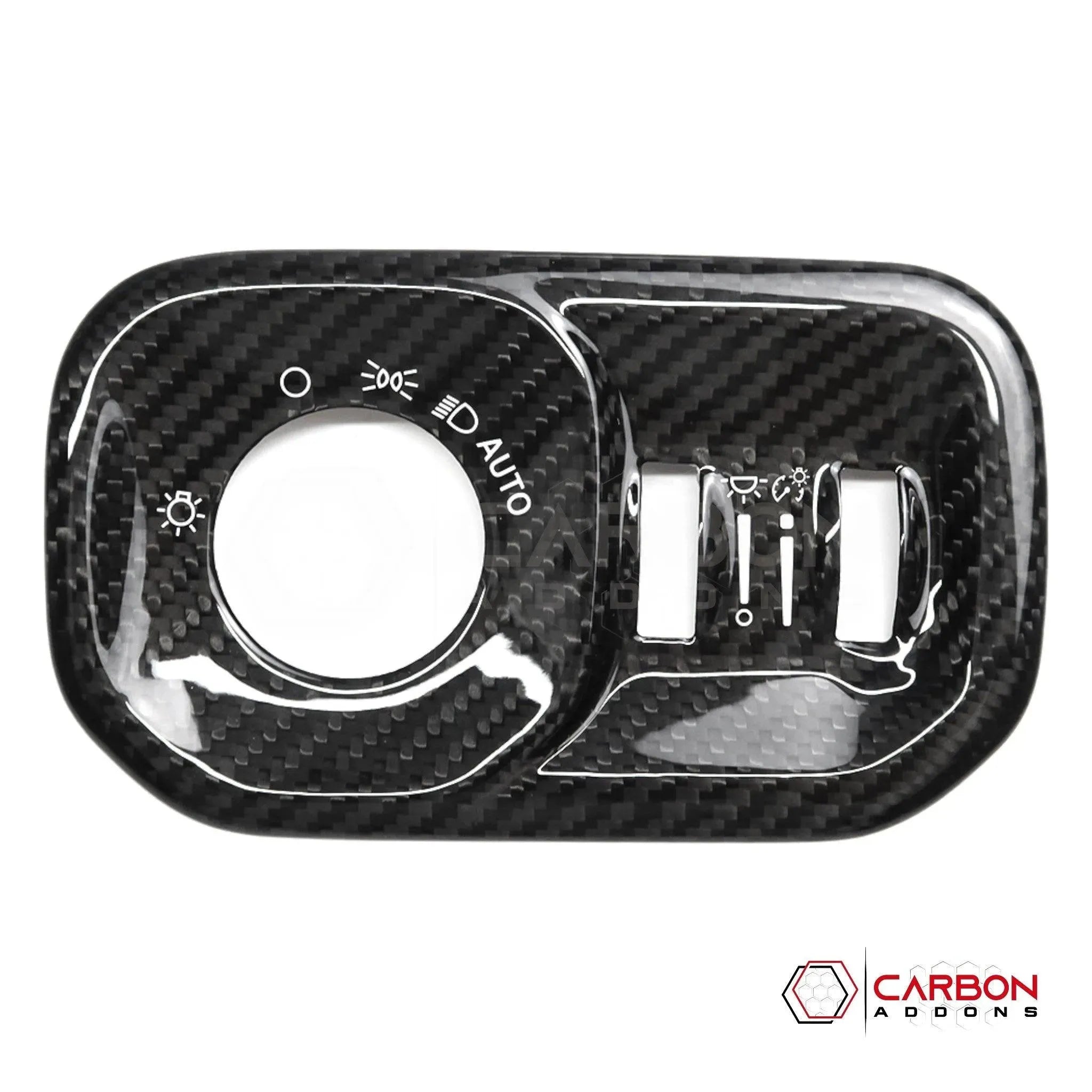 RAM 1500/TRX/RHO 2019+ Headlight Control Trim Hard Carbon Fiber Cover ...