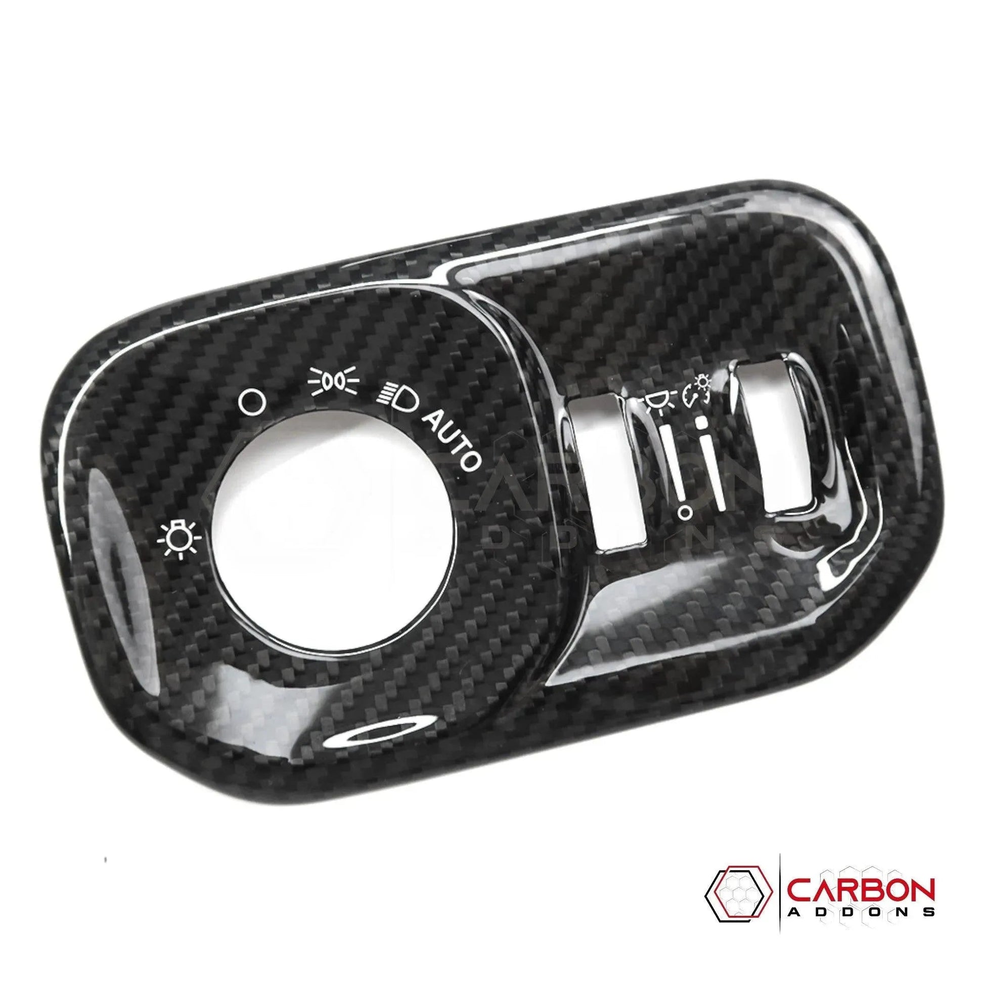 RAM 1500/TRX/RHO 2019+ Headlight Control Trim Hard Carbon Fiber Cover