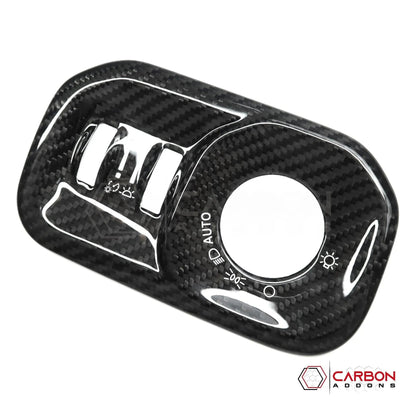 RAM 1500/TRX/RHO 2019+ Headlight Control Trim Hard Carbon Fiber Cover