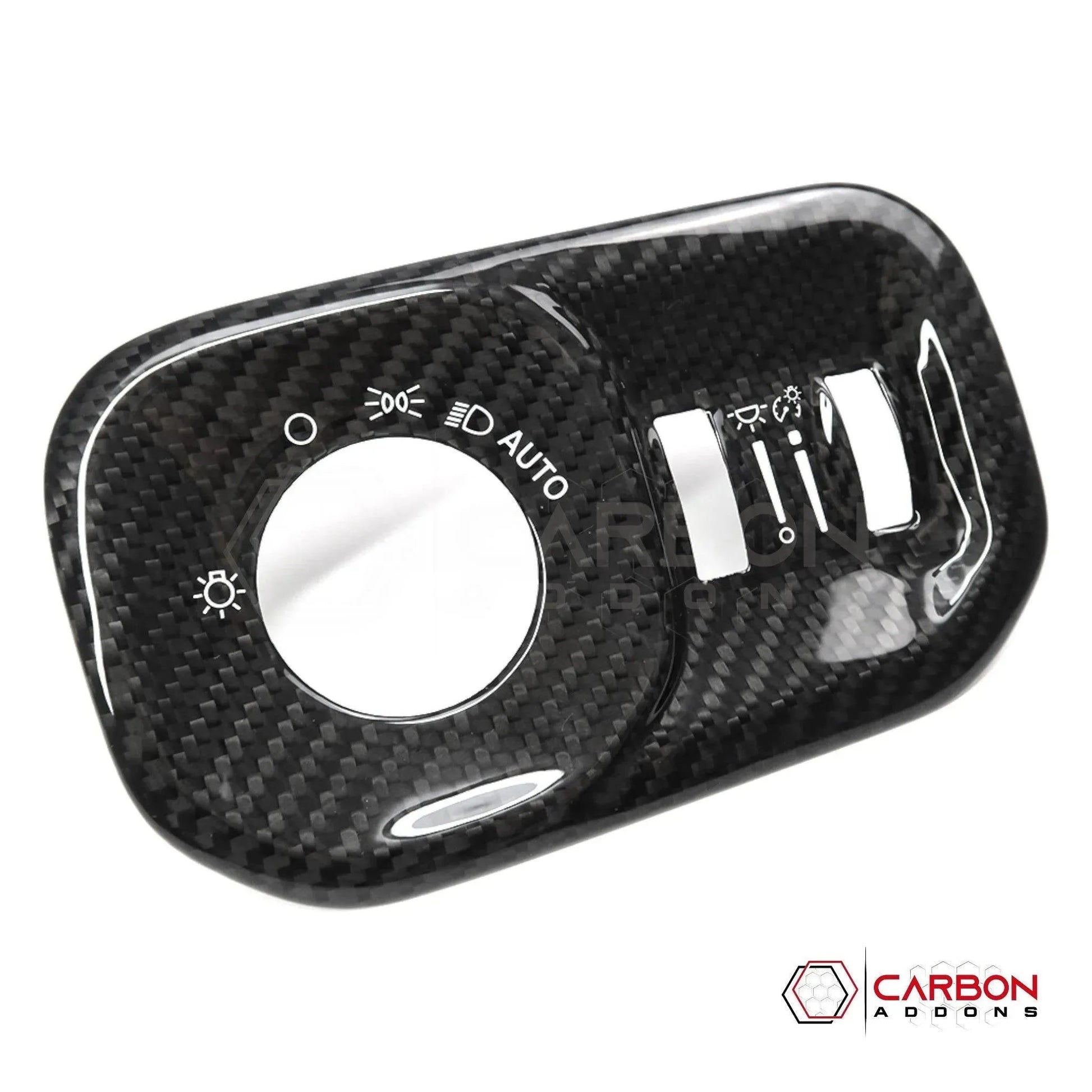 RAM 1500/TRX/RHO 2019+ Headlight Control Trim Hard Carbon Fiber Cover