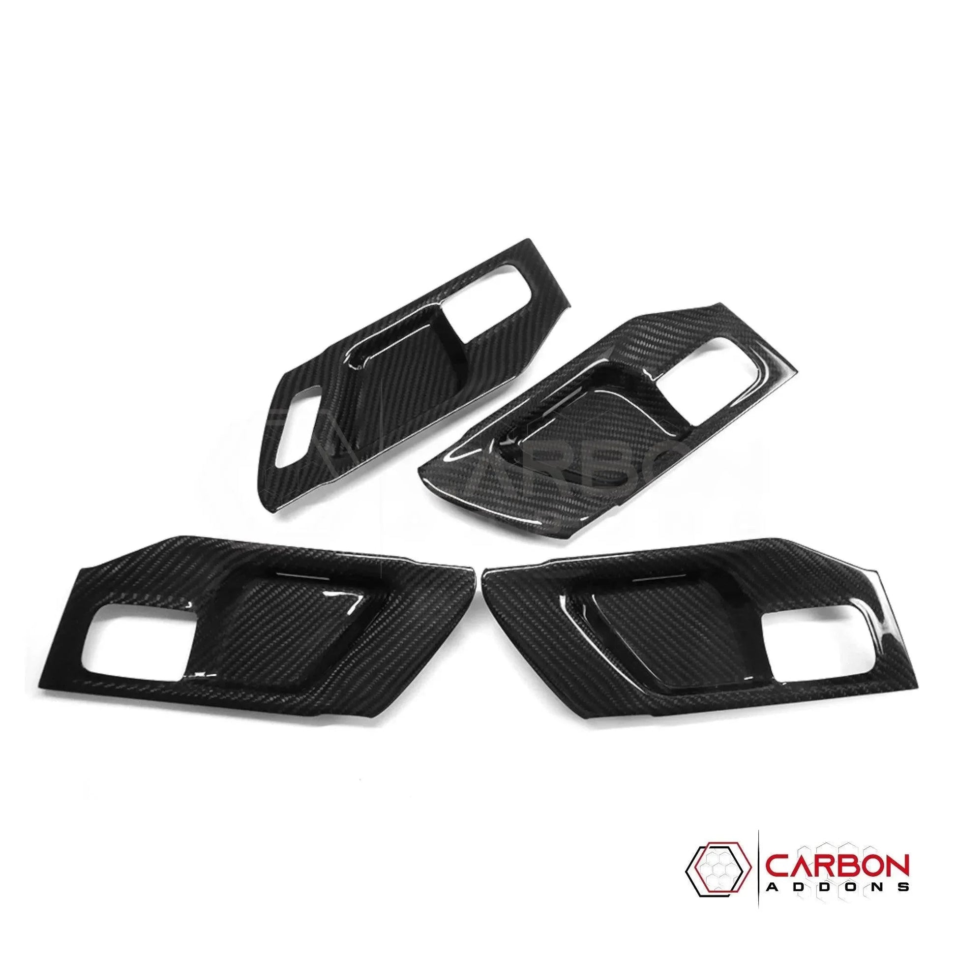 RAM 1500/TRX/RHO 2019+ Interior Door Handle Trim Hard Carbon Fiber Cover