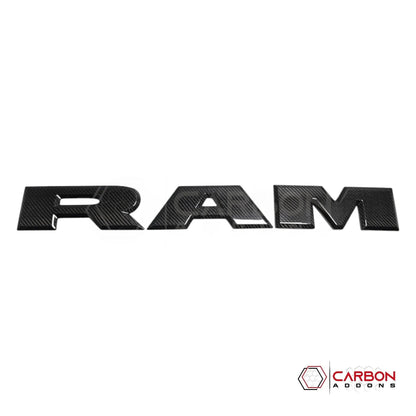 RAM TRX/RHO/Rebel Tailgate RAM Emblem Lettering Hard Carbon Fiber Covers