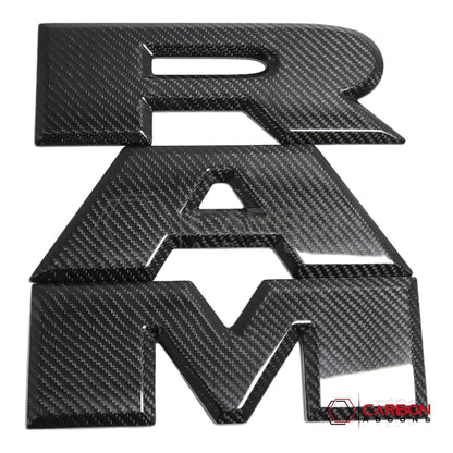 RAM TRX/RHO/Rebel Tailgate RAM Emblem Lettering Hard Carbon Fiber Covers