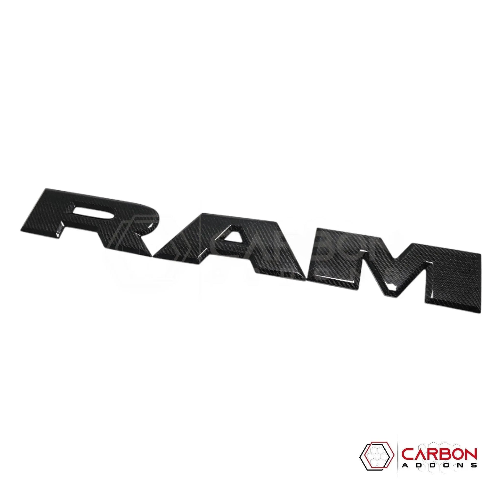 RAM TRX/RHO/Rebel Tailgate RAM Emblem Lettering Hard Carbon Fiber Covers