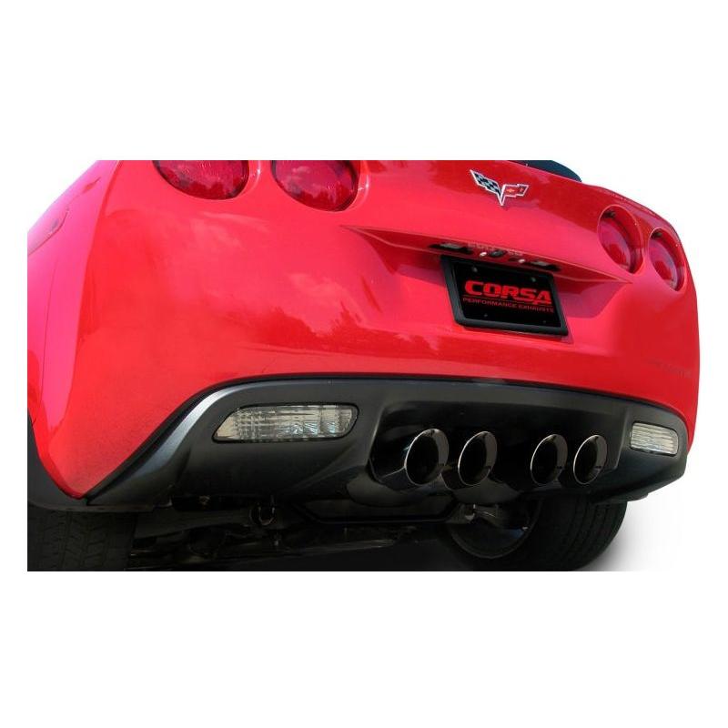 Corsa 06-13 Chevrolet Corvette C6 Z06 7.0L V8 Black Sport Axle-Back Exhaust