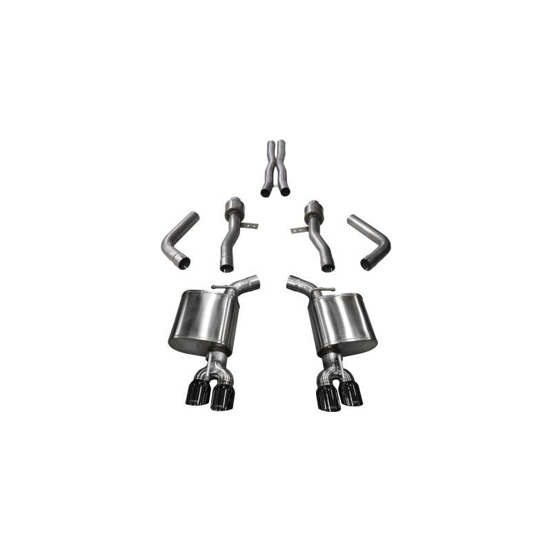 Corsa 15-17 Dodge Challenger Hellcat Dual Rear Exit Sport Exhaust w/ 3.5in Black Tips