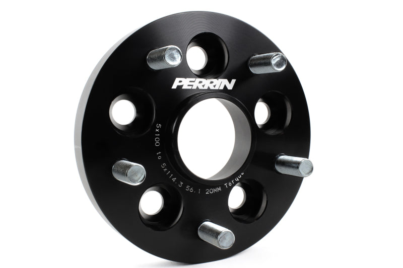 PERRIN 5x100 to 5x114.3 20mm Wheel Adapters Black WRX 2002-2014 | PSP-WHL-220BK