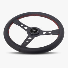 The Daytona | Black Leather | Black Spoke | Red Stitch