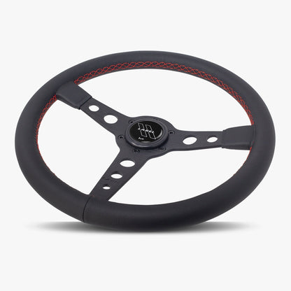 The Daytona | Black Leather | Black Spoke | Red Stitch