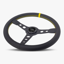 The Daytona | Black Leather | Black Spoke | Yellow Stitch