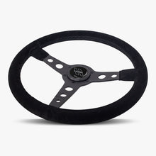 The Daytona | Black Alcantara Suede | Black Spoke | Black Stitch