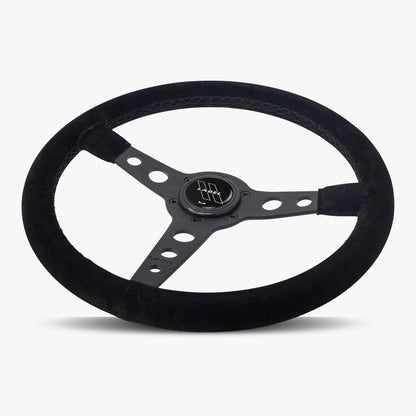 The Daytona | Black Alcantara Suede | Black Spoke | Black Stitch