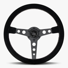 The Daytona | Black Alcantara Suede | Black Spoke | White Stitch