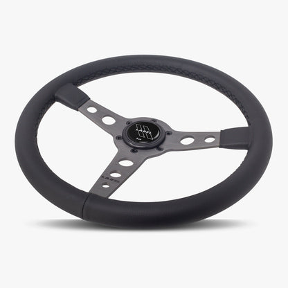 The Daytona | Black Leather | Graphite Spoke | Black Stitch