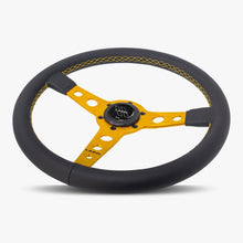 The Daytona | Black Leather | Gold Spoke | Gold Stitch