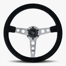 The Daytona | Black Alcantara Suede | Graphite Spoke | Black Stitch