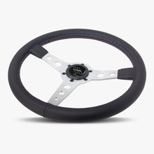 The Daytona | Black Leather | Silver Spoke | Bavarian Stitch