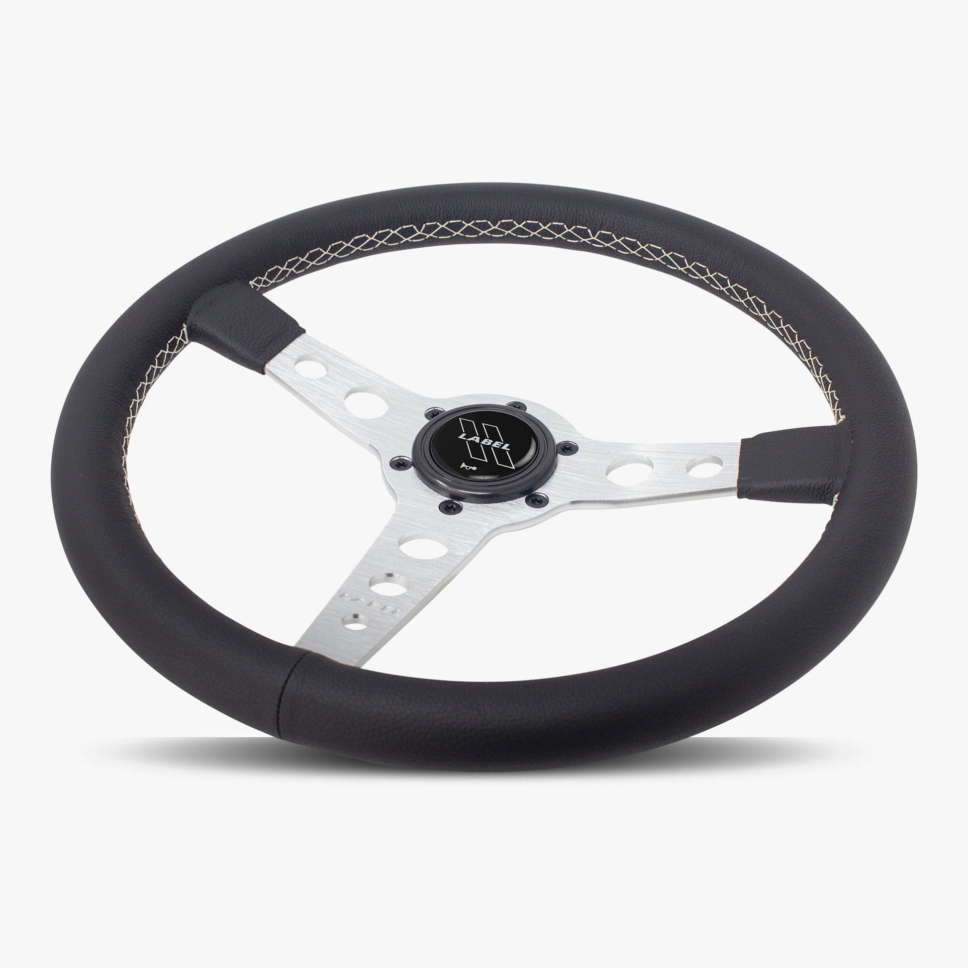 The Daytona | Black Leather | Silver Spoke | White Stitch