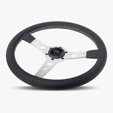 The Daytona | Black Leather | Silver Spoke | White Stitch