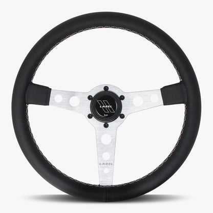 The Daytona | Black Leather | Silver Spoke | White Stitch