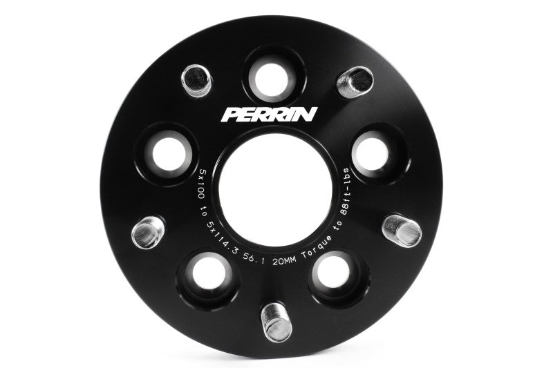 PERRIN 5x100 to 5x114.3 20mm Wheel Adapters Black WRX 2002-2014 | PSP-WHL-220BK