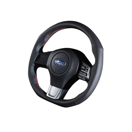 DAMD D-Shape Steering Wheel - 2015, 2016+ Subaru WRX & STi - Red Stitch