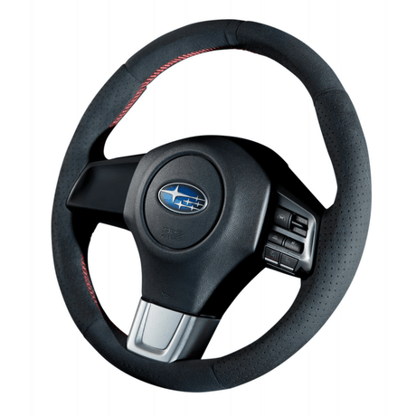 DAMD Suede Red-Stitch O-Shape Steering Wheel - 2015+ Subaru WRX & WRX STi