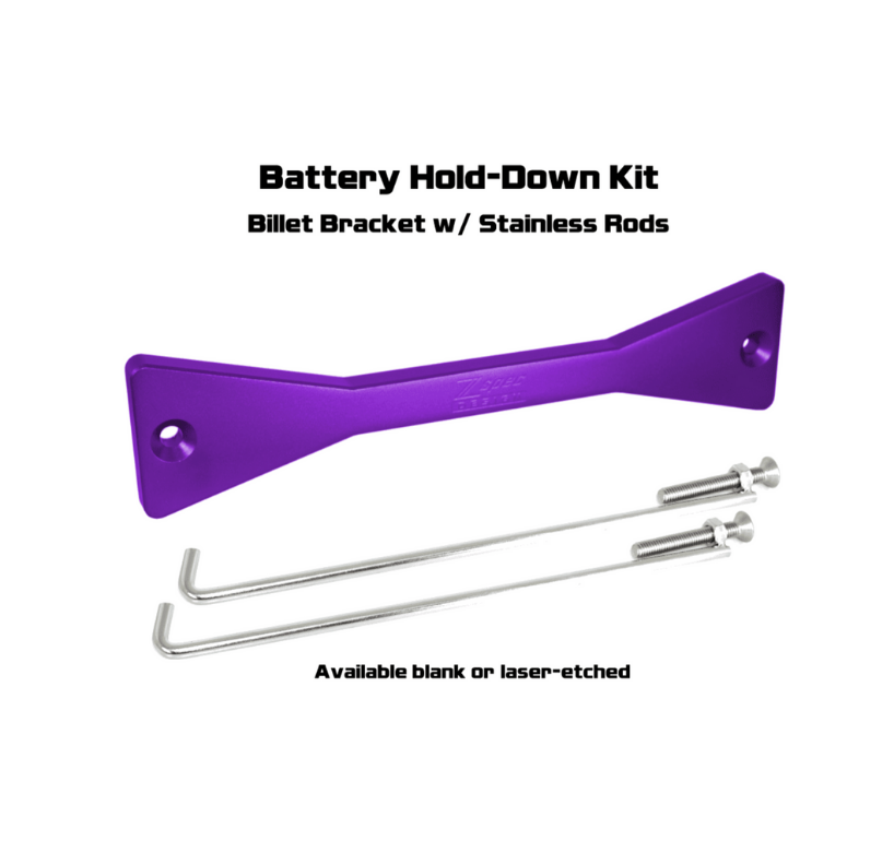 ZSPEC Battery Hold Down/Bracket for Datsun Z/ZX Cars, Billet w/ Stainless Hardware