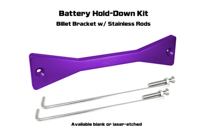 ZSPEC Battery Hold Down/Bracket, Billet Bracket w/ Stainless Hardware