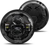 Hwstar 7 Inch Round LED Headlights 600 Brighter Anti Glare Compatible With Jeep Wrangler Jk Jku Tj Lj Chevy Ford Gmc Dodge Mazda Nissan Mack Vw Etc Dot Approved H6024 Hilow Sealed Beam