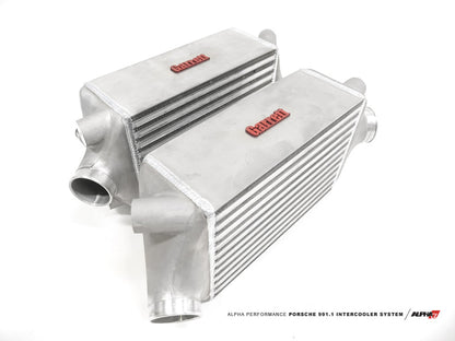AMS Performance 13-15 Porsche 911 Turbo/Turbo S (991.1) Alpha Intercooler Kit w/Carbon Fiber Shrouds ALP.23.09.0001-1