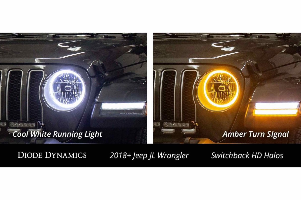 Diode Dynamics Switchback HD LED Halos | 2018-2023 Jeep Wrangler and 2020-2023 Jeep Gladiator (DD2241)