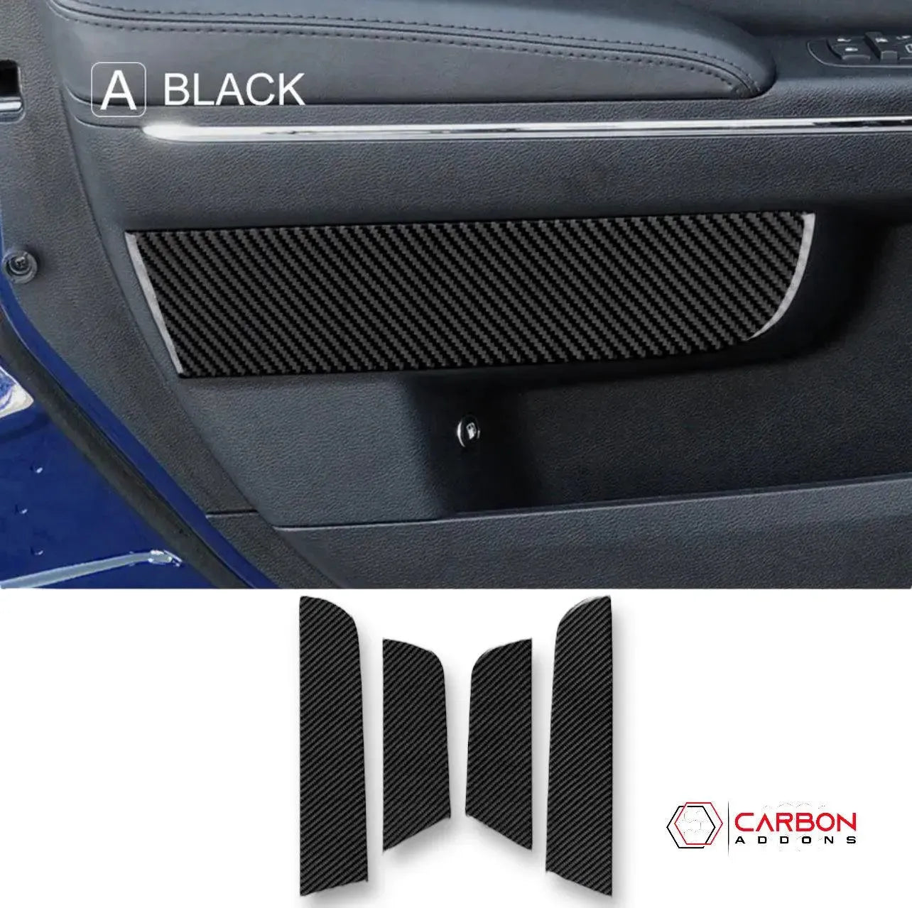 Dodge Charger 2015-2023 Carbon Fiber Door Panel Trim Overlay