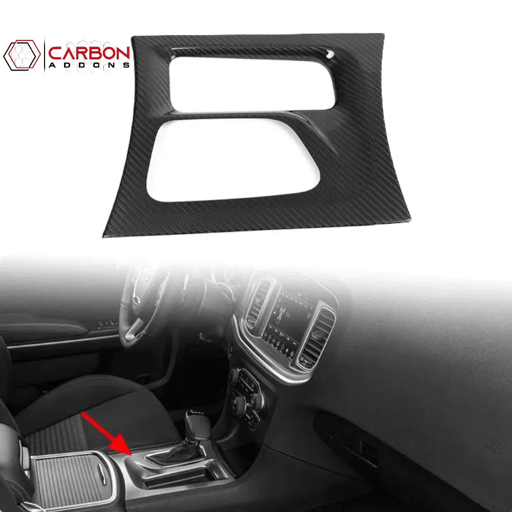 Dodge Charger 2015-2023 Real Carbon Fiber Center Console Gear Shift Trim Cover