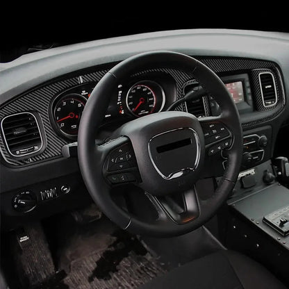 Dodge Charger 2015-2023 Real Carbon Fiber Full Dash Trim Kit Overlay