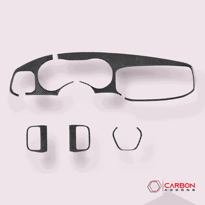 Dodge Charger 2015-2023 Real Carbon Fiber Full Dash Trim Kit Overlay