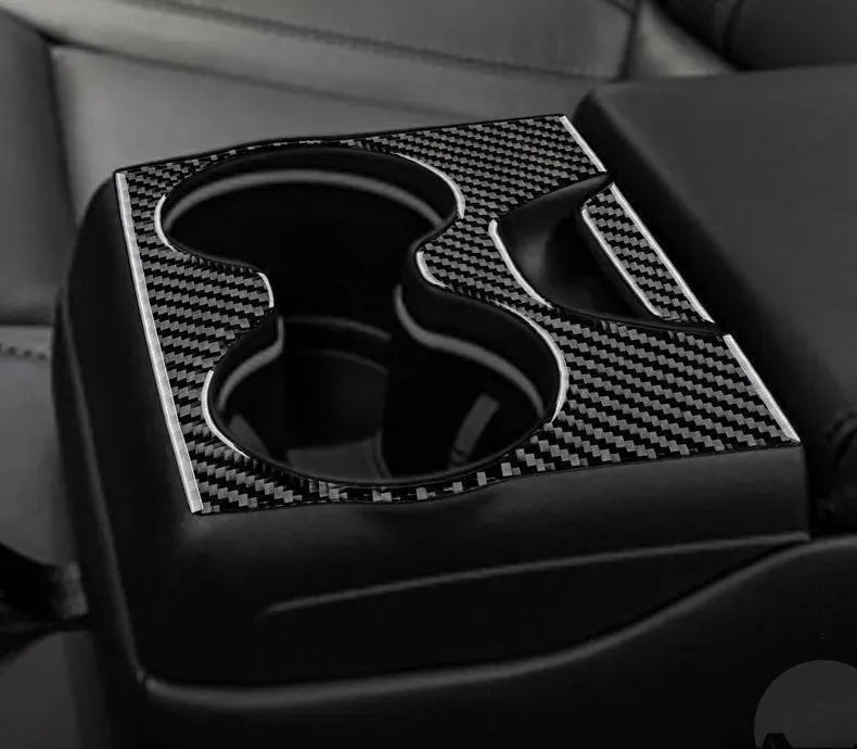 Dodge Charger 2015-2023 Real Carbon Fiber Rear Seat Center Armrest Trim Overlay