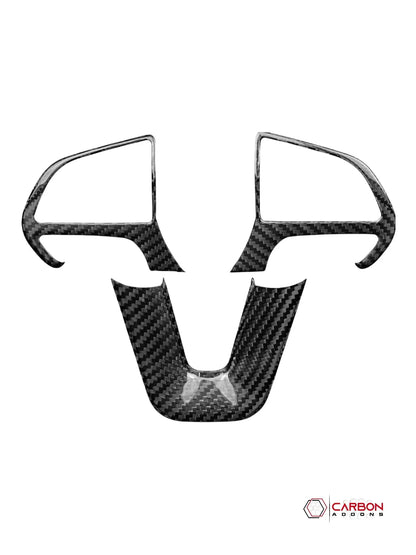 Dodge Charger Challenger Durango 2015-2023 Carbon Fiber Steering Wheel Trim Cover