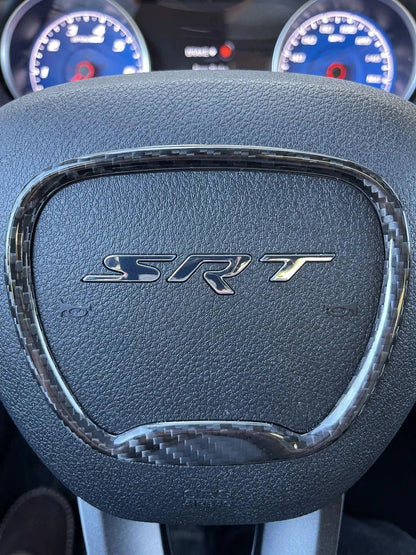 Dodge Charger/Challenger/Durango Carbon Fiber Airbag Chrome Trim Delete Cover 2015-2023