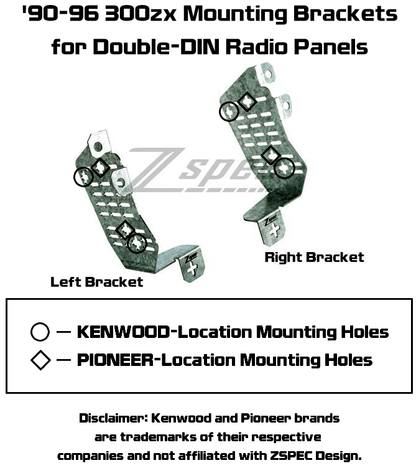 ZSPEC LHD Double-Din Radio Bezel w/Brackets for '90-99 Nissan Z32 300zx