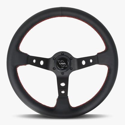 The Daytona | Black Leather | Black Spoke | Red Stitch