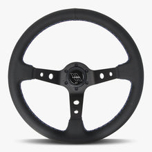 The Daytona | Black Perforated Leather | Black Spoke | Bavarian Stitch