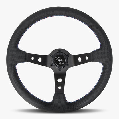 The Daytona | Black Perforated Leather | Black Spoke | Bavarian Stitch