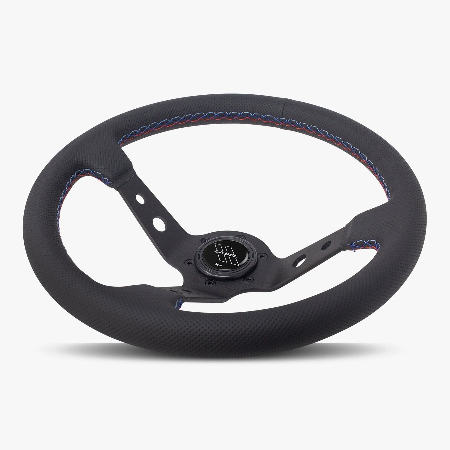 The Daytona | Black Perforated Leather | Black Spoke | Bavarian Stitch