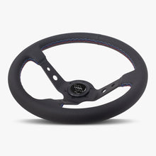 The Daytona | Black Perforated Leather | Black Spoke | Bavarian Stitch