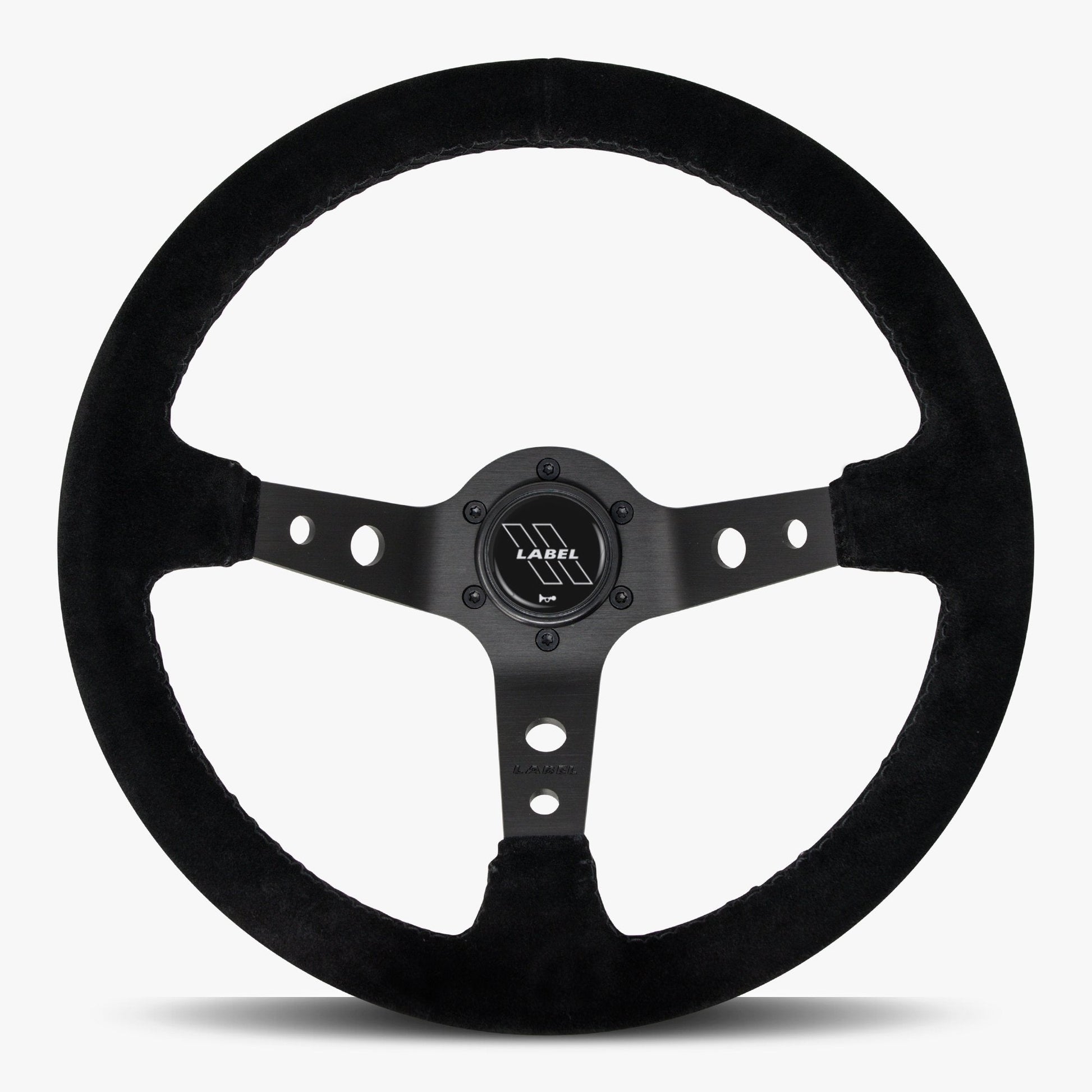 The Daytona | Black Alcantara Suede | Black Spoke | Black Stitch