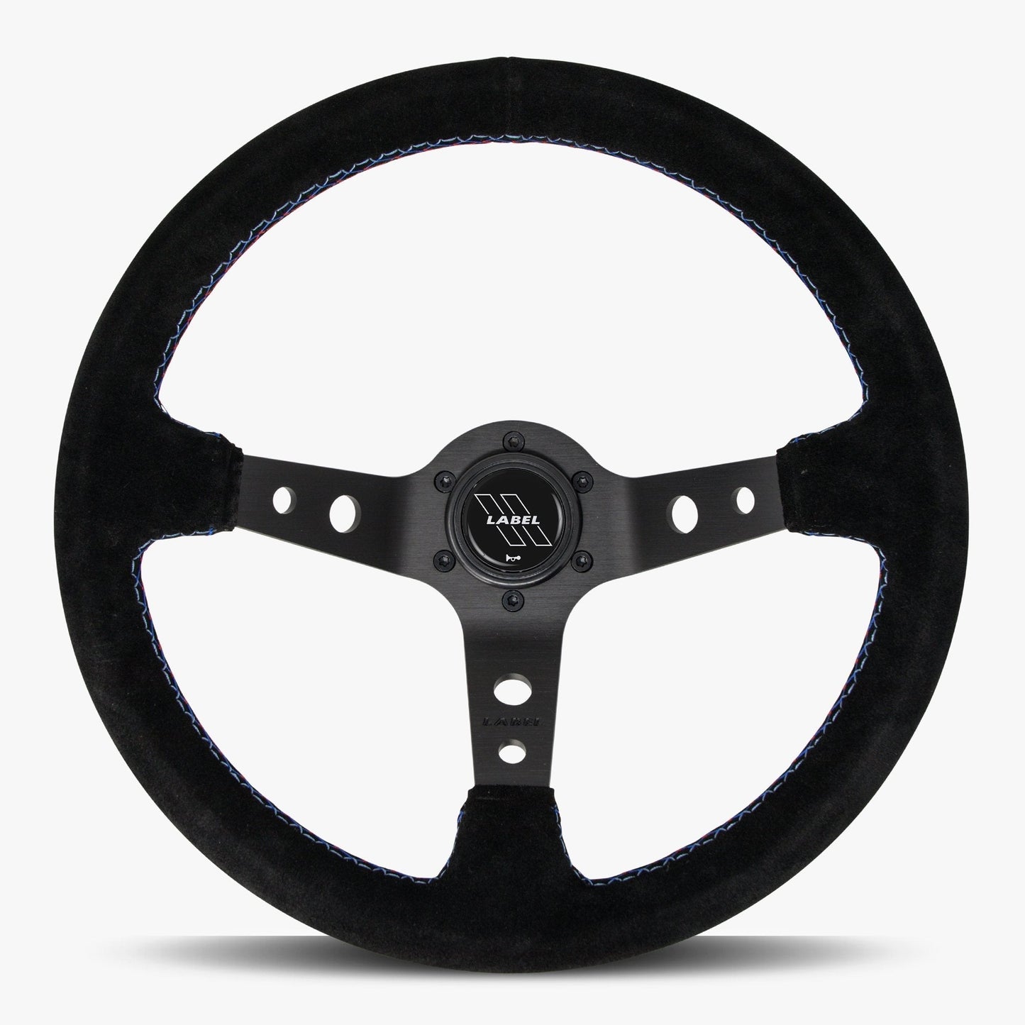The Daytona | Black Alcantara Suede | Black Spoke | Bavarian Stitch