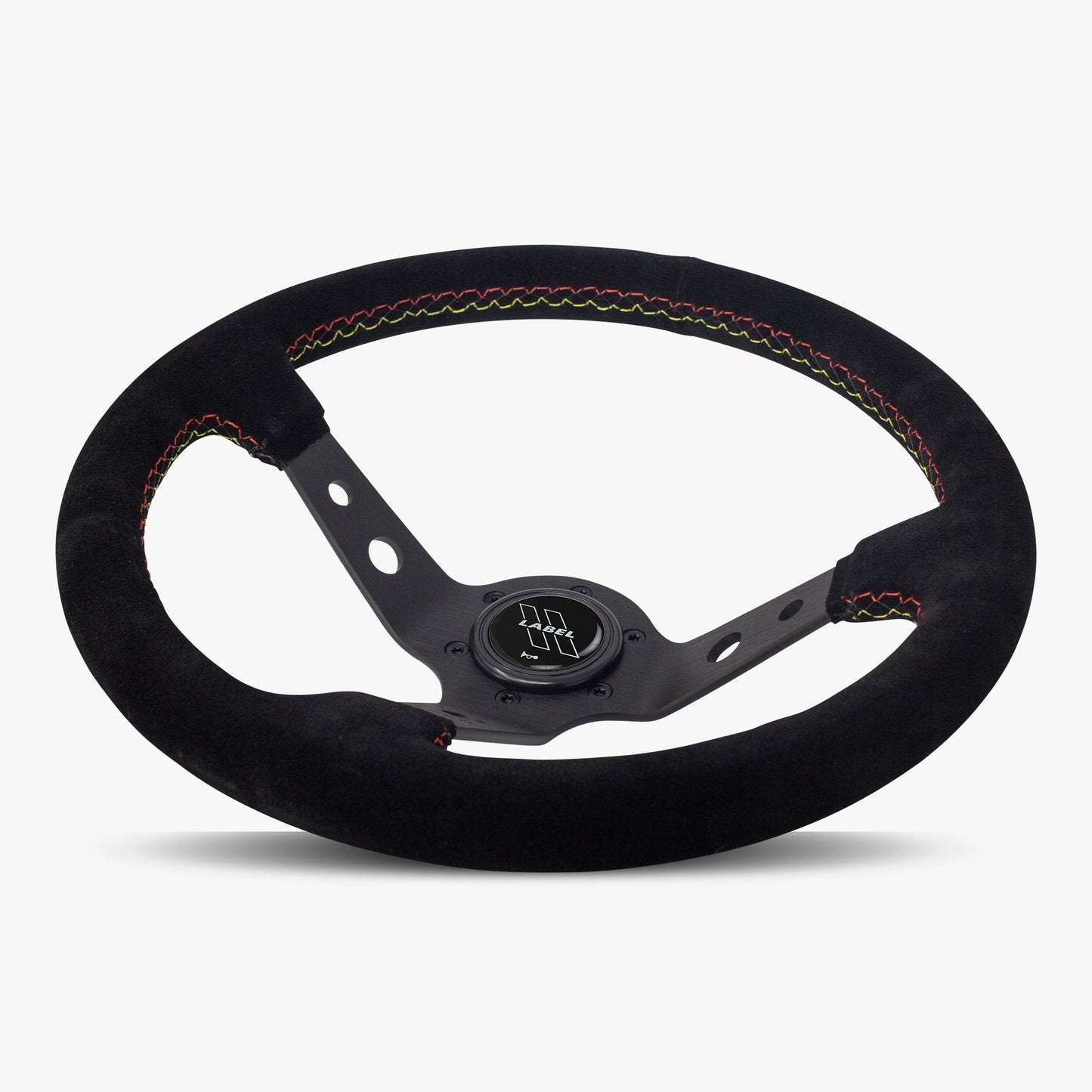 The Daytona | Black Alcantara Suede | Black Spoke | Euro Stitch