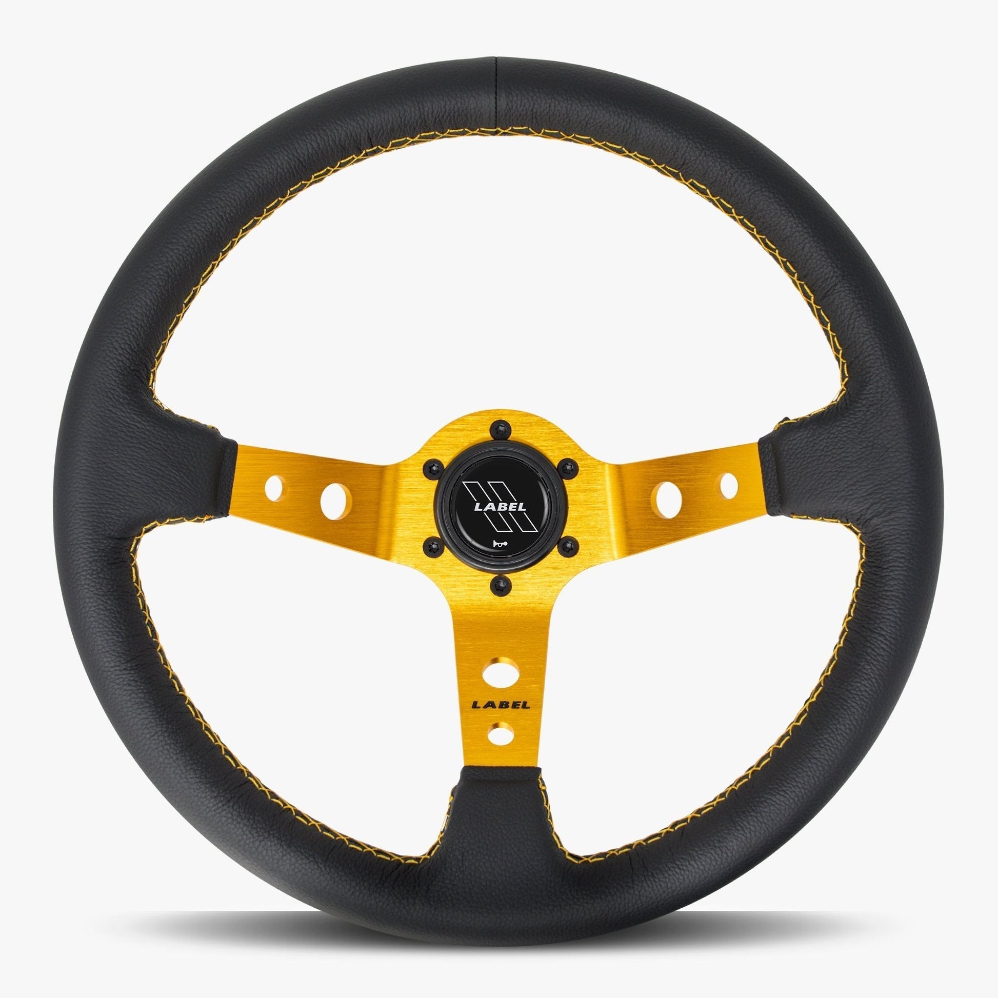 The Daytona | Black Leather | Gold Spoke | Gold Stitch